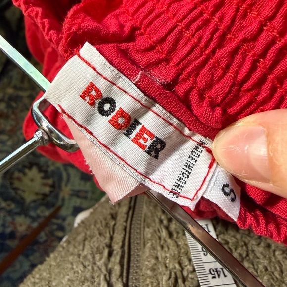 Vintage 80s Rodier French Gorgeous tiered bright red layered ruffle skirt Small - Picture 6 of 6